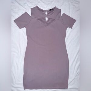 Charlotte Russe Cold-Shoulder Mauve Dress